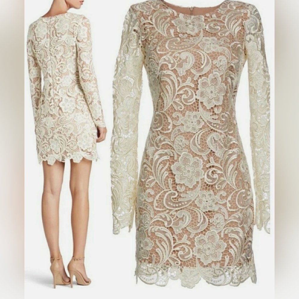 DRESS THE POPULATION Jessica Crochet Shift Dress Size XXL